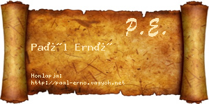 Paál Ernő névjegykártya